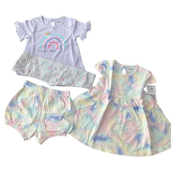 Pekkle Baby Rainbow Purple Infant 4 piece Set Size 6 Months NEW - Picture 2 of 6